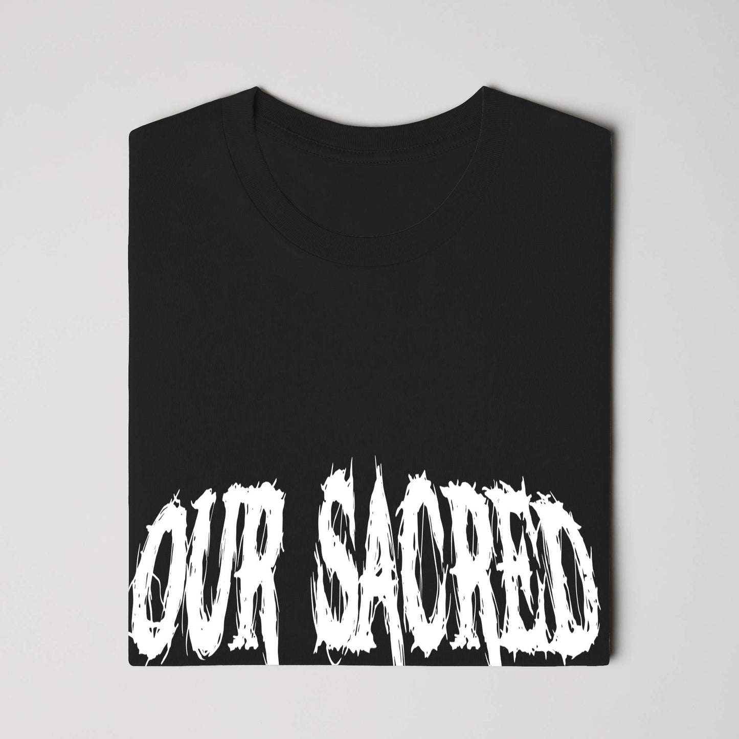 "OUR SACRED GROUNDS" Black Band Tee