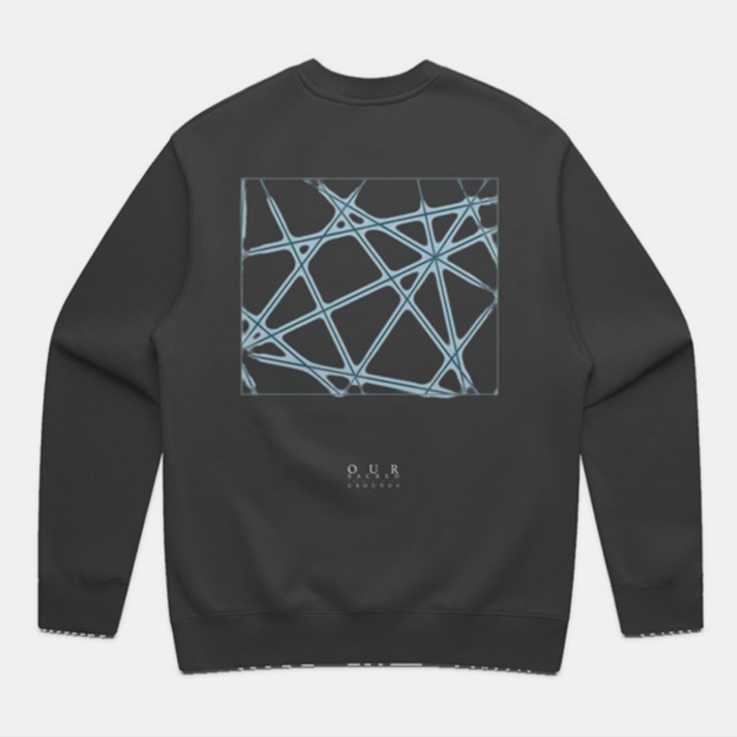 Our Sacred Grounds Charcoal "Web Barrens" Crewneck