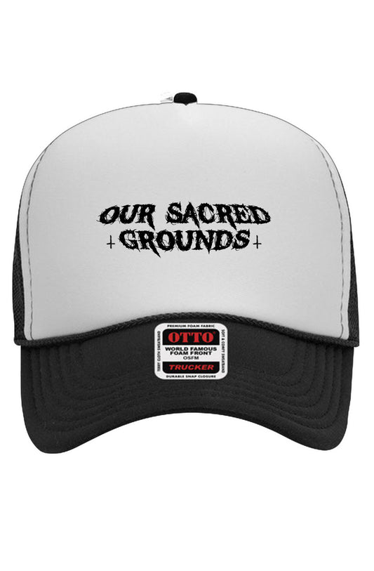 "OUR SACRED GROUNDS" Graphic Otto White Foam Truck